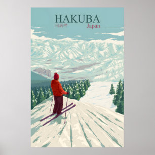 Hakuba Japan Skigebiet Reiseplakat Poster