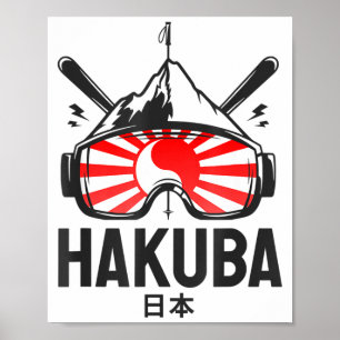 Hakuba Japan Skigebiet Retro-Skifahren Poster
