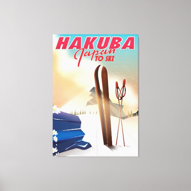 Hakuba Japanisches Reiseplakat. Leinwanddruck (Vorderseite)