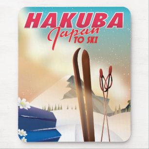 Hakuba Japanisches Reiseplakat. Mousepad