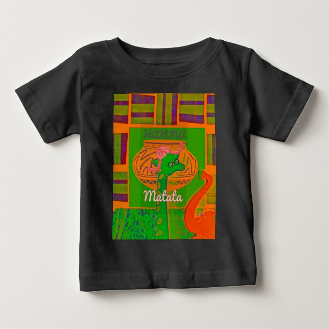 Hakuna Giraffe Art Print Baby T-shirt (Vorderseite)