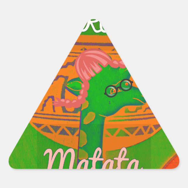 Hakuna Giraffe Art Print Dreieckiger Aufkleber (Vorderseite)