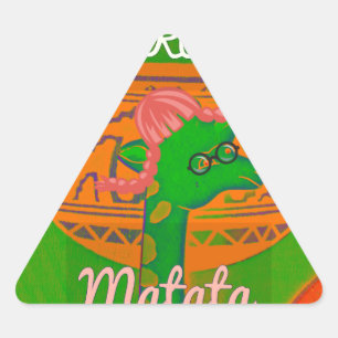 Hakuna Giraffe Art Print Dreieckiger Aufkleber