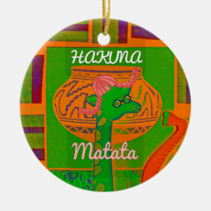 Hakuna Giraffe Art Print Keramik Ornament