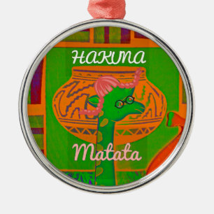 Hakuna Giraffe Art Print Ornament Aus Metall