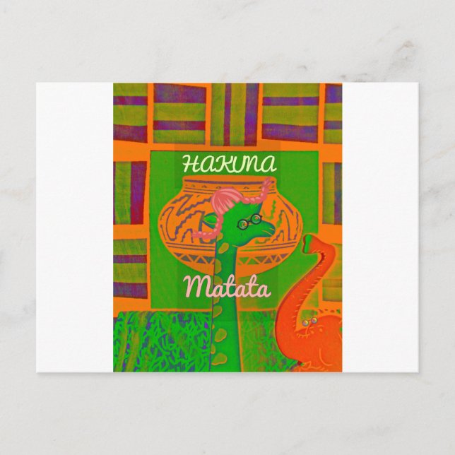 Hakuna Giraffe Art Print Postkarte (Vorderseite)