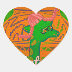 Hakuna Giraffe Kunstprint Herz-Aufkleber