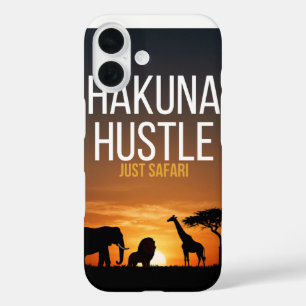 Hakuna Hustle Nur Safari iPhone 16 Hülle