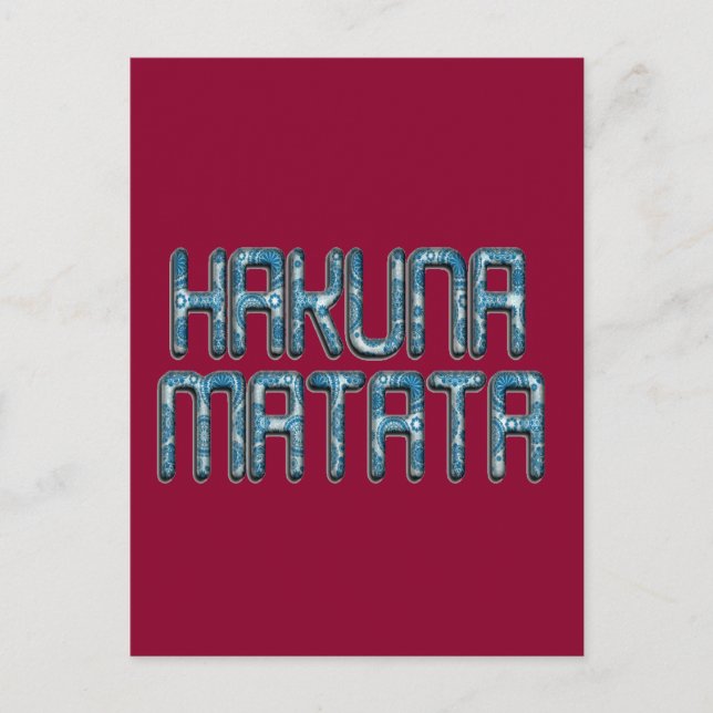 Hakuna Matata 3D Art Print Postkarte (Vorderseite)