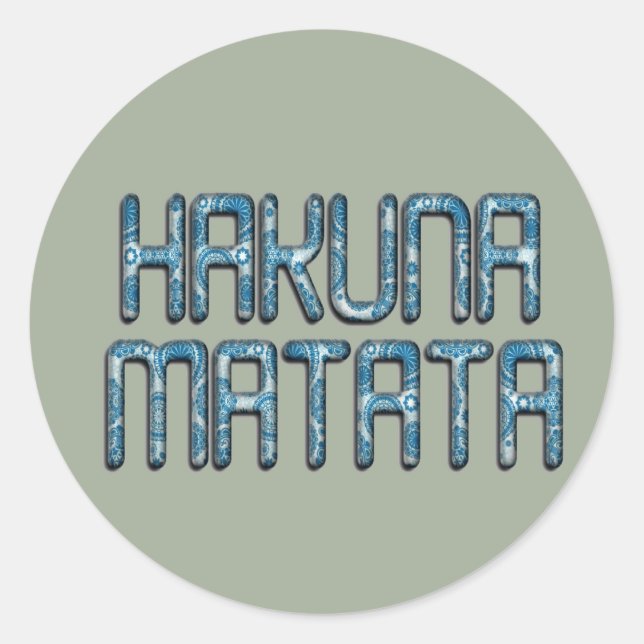 Hakuna Matata 3D Art Print Runder Aufkleber (Vorderseite)