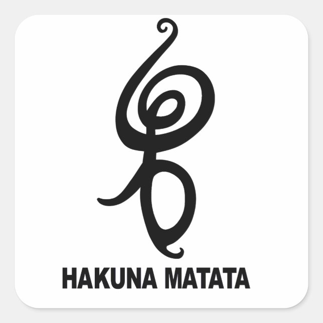 Hakuna Matata - Afrikanisches Symbol Quadratischer Aufkleber (Vorderseite)