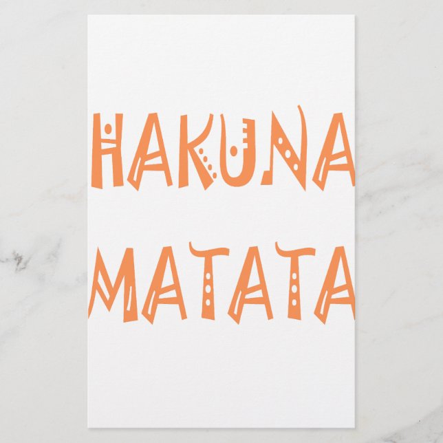 Hakuna Matata - Art des afrikanischen Stammes Briefpapier (Vorderseite)
