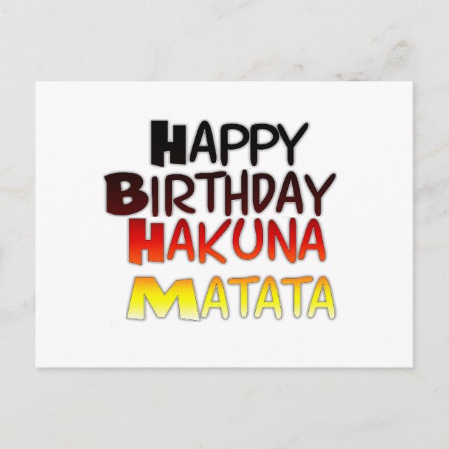 Hakuna Matata Art Print Postkarte (Vorderseite)