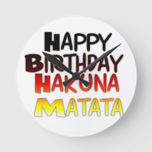 Hakuna Matata Art Print Runde Wanduhr