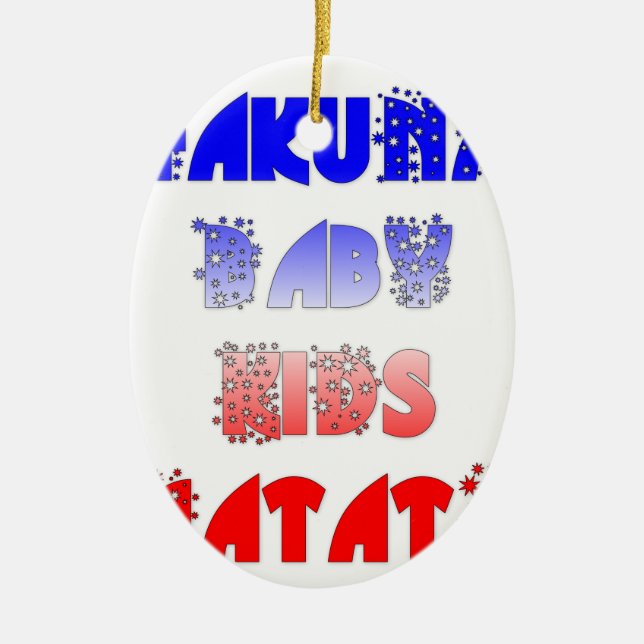 Hakuna Matata Baby & Kids: Französisches Farbdesig Keramik Ornament (Vorne)