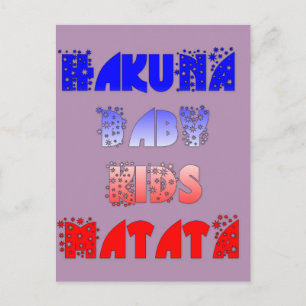 Hakuna Matata Baby & Kids: Französisches Farbdessi Postkarte