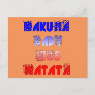 Hakuna Matata Baby & Kids: Französisches Farbdessi Postkarte