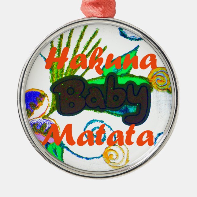 Hakuna Matata Baby.png Silbernes Ornament (Vorne)