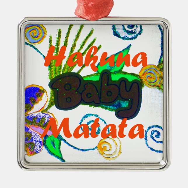 Hakuna Matata Baby.png Silbernes Ornament (Vorne)