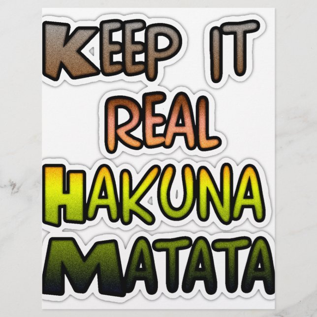 Hakuna Matata Behielt es echte Geschenke (Vorderseite)