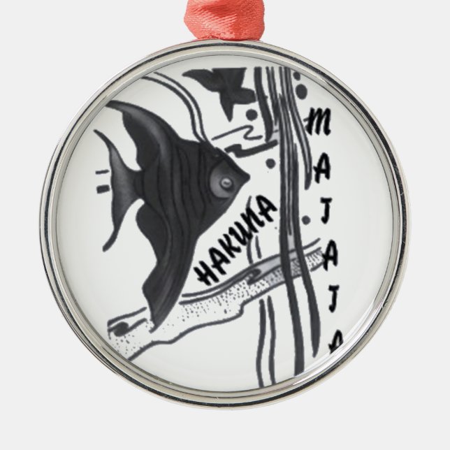 Hakuna Matata Big Little Fish.png Silbernes Ornament (Vorne)