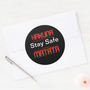 Hakuna Matata Bleib sicher Runder Aufkleber