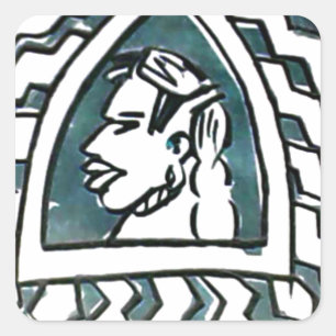 Hakuna Matata Blue Triangle Style Quadratischer Aufkleber