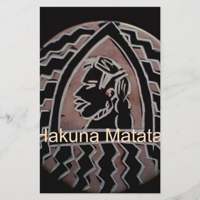 Hakuna Matata Bongo Geschmack. Briefpapier (Vorderseite)