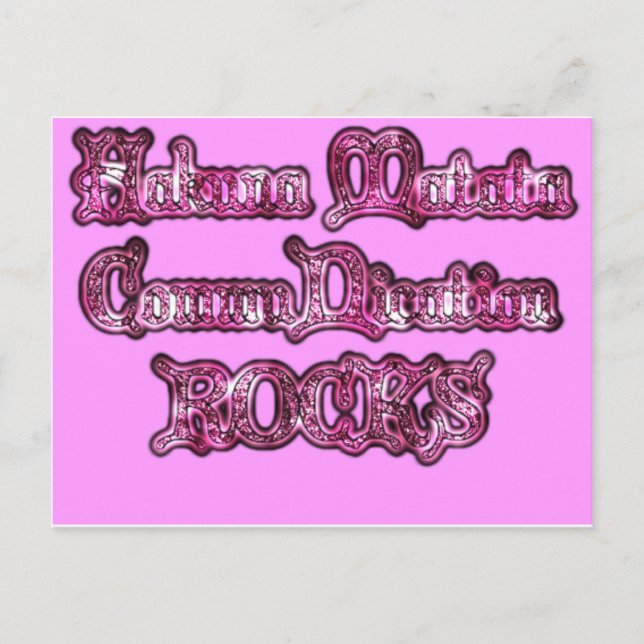 Hakuna Matata Communication ROCKS Art Print Postkarte (Vorderseite)