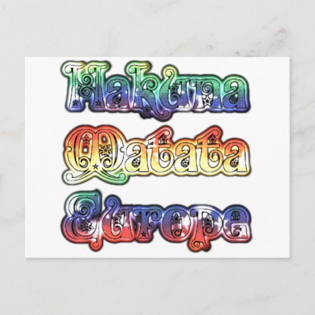 Hakuna Matata Europe Art Print/Graphic Postkarte (Vorderseite)