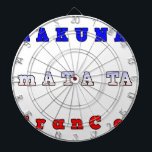 Hakuna Matata Frankreich Art Print/Graphic Dartscheibe<br><div class="desc">Hakuna Matata France Art Print/Graphic Celebrate Freude und Positivität mit unserer Hakuna Matata France Art Print. Dieses lebendige Design präsentiert den lustigen Satz "Hakuna Matata France" in fett, auffällig Typografie, in dem die Farben der französischen Nationalflagge verwendet werden: blau, weiß und rot. Der spielerische Text und die hellen Farben schaffen...</div>