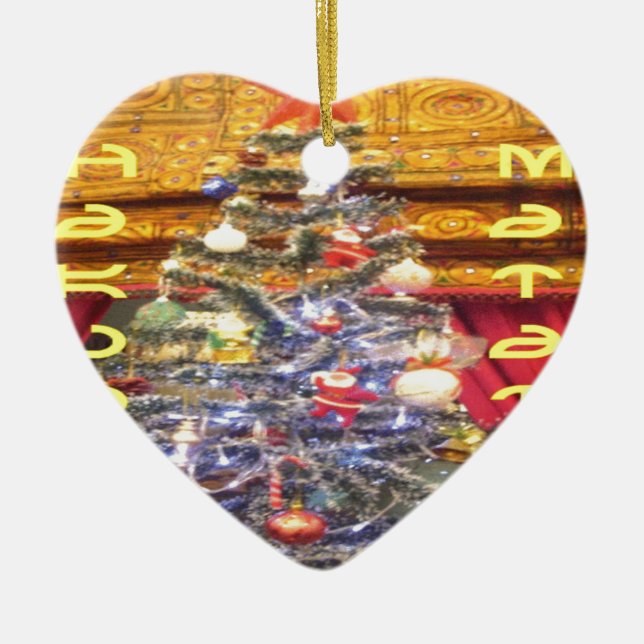 Hakuna Matata Frohe Weihnachten & ein glückliches  Keramikornament (Vorne)