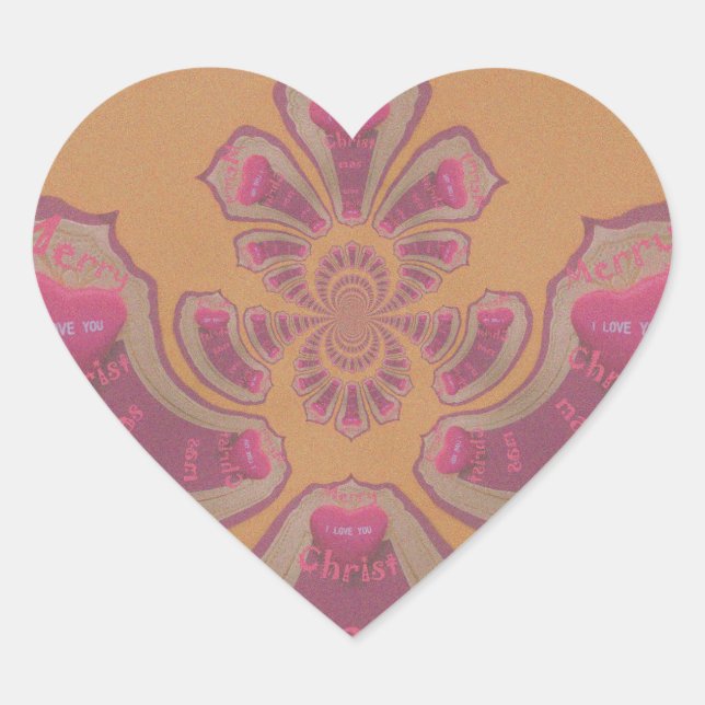 Hakuna Matata Frohe Weihnachten schöne Herzen Desi Herz-Aufkleber (Vorderseite)