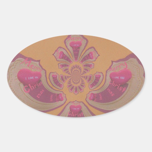 Hakuna Matata Frohe Weihnachten schöne Herzen Desi Ovaler Aufkleber (Vorderseite)