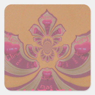 Hakuna Matata Frohe Weihnachten schöne Herzen Desi Quadratischer Aufkleber