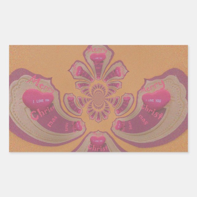 Hakuna Matata Frohe Weihnachten schöne Herzen Desi Rechteckiger Aufkleber (Vorderseite)