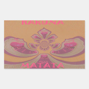 Hakuna Matata Frohe Weihnachten schöne Herzen Desi Rechteckiger Aufkleber