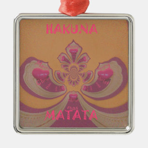 Hakuna Matata Frohe Weihnachten schöne Herzen Desi Silbernes Ornament