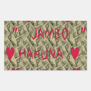 Hakuna Matata Geld Reden Kunst Druck Design Rechteckiger Aufkleber