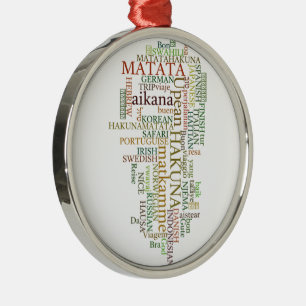Hakuna Matata Geschenkfarbe Silbernes Ornament