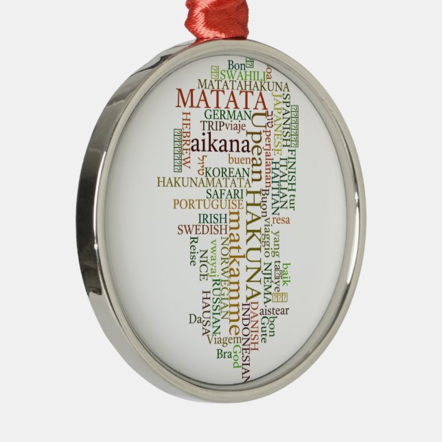 Hakuna Matata Geschenkfarbe Silbernes Ornament (Rechts)