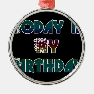 Hakuna Matata Gift Today is my Birthday.png Silbernes Ornament