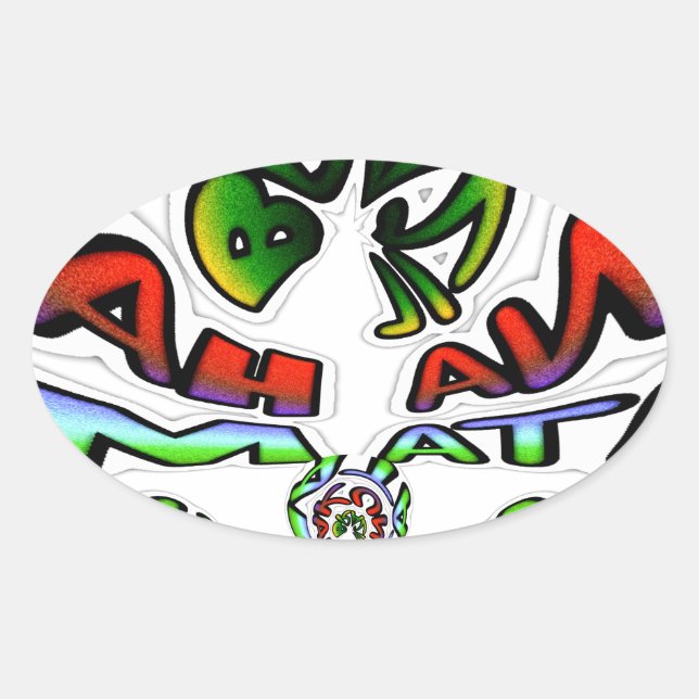 Hakuna Matata Graffiti Kunstdruckerei Ovaler Aufkleber (Vorderseite)