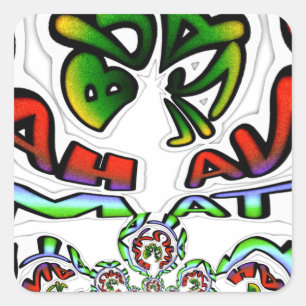 Hakuna Matata Graffiti Kunstdruckerei Quadratischer Aufkleber