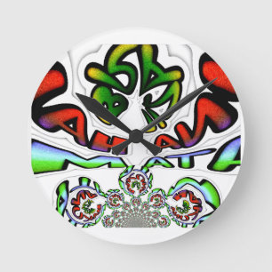 Hakuna Matata Graffiti Kunstdruckerei Runde Wanduhr