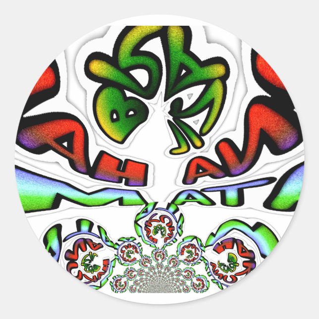 Hakuna Matata Graffiti Kunstdruckerei Runder Aufkleber (Vorderseite)