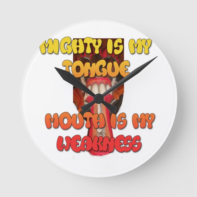 Hakuna Matata HAkuna Matata Big Mouth. Runde Wanduhr (Vorderseite)