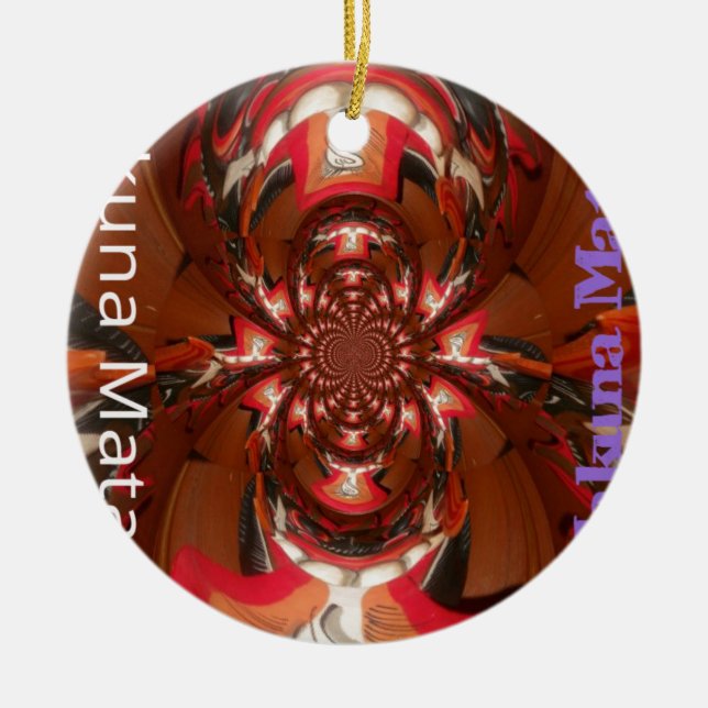 Hakuna Matata Halloween Mask Kaleidoskop Abstrakt Keramikornament (Vorne)