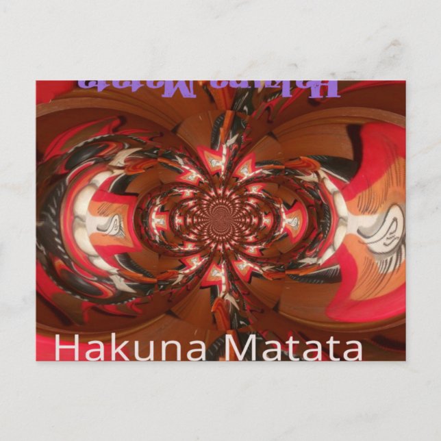Hakuna Matata Halloween Mask Kaleidoskop Abstrakt Postkarte (Vorderseite)