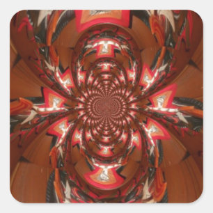 Hakuna Matata Halloween Mask Kaleidoskop Abstrakt Quadratischer Aufkleber